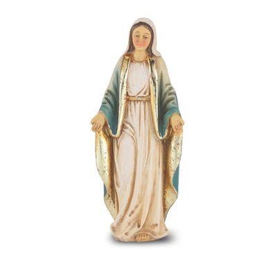 Statue 4" Our Lady of Grace cold-cast resin hand-painted &amp; boxed