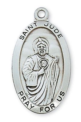 St Jude Sterling Silver Medal on 24” chain