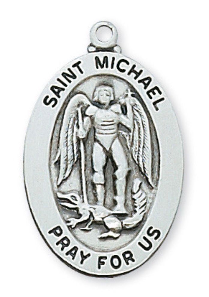 St Michael Sterling Silver Medal on 20" chain