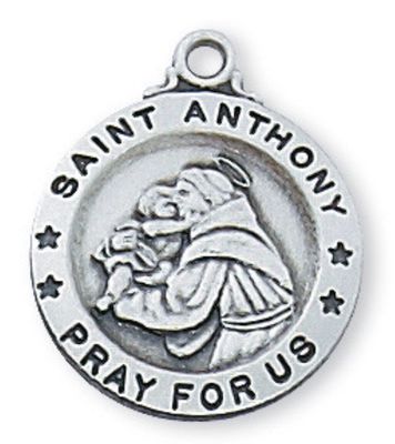 St Anthony Sterling Silver Medal on 18" chain