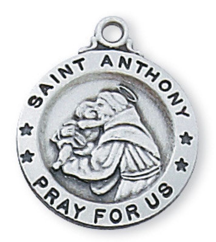 St Anthony Sterling Silver Medal on 18" chain