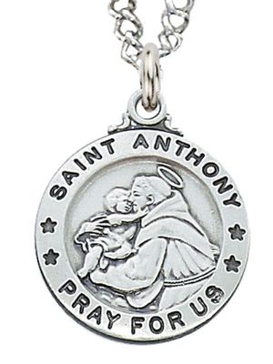 Sterling Silver Anthony Medal on 20" chain