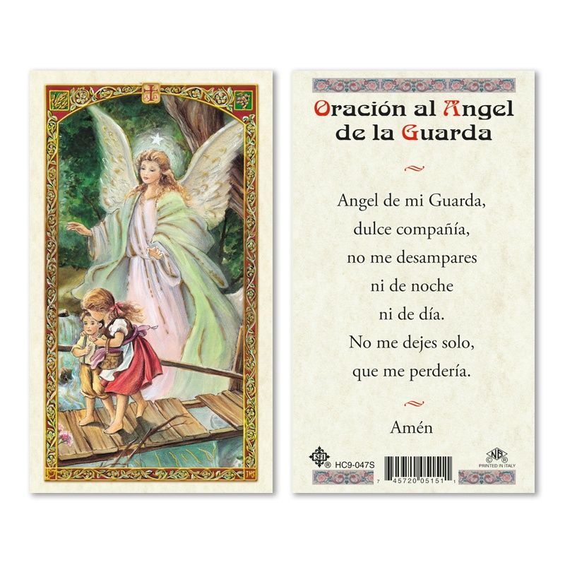HC Guardian Angel bridge/"Oracio al Angel de la Guarda" laminated