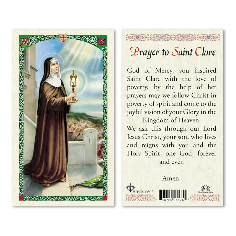 HCd St Clare, laminated