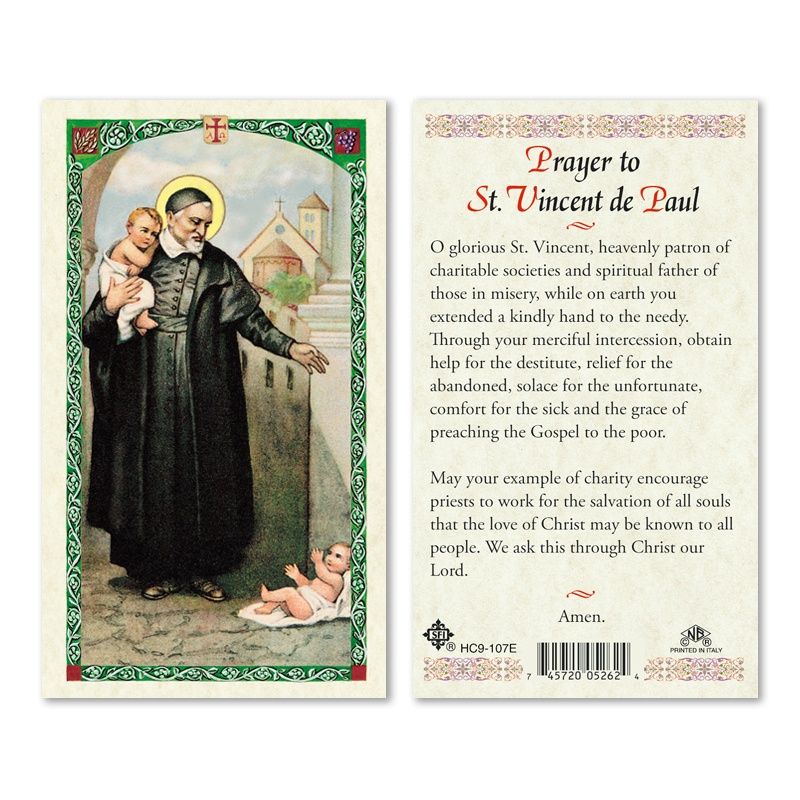 HCd St Vincent de Paul, laminated