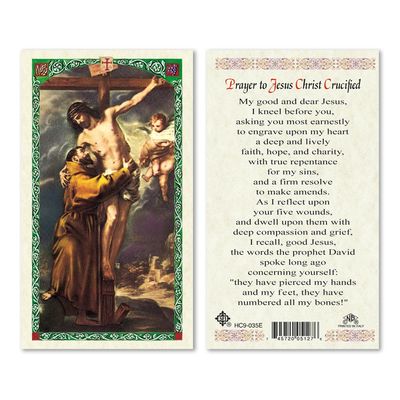HC St Francis of Assisi (crucifixion)/"Prayer to Jesus Christ crucified", laminated