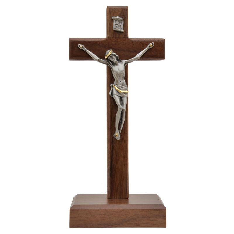 8″ Walnut Standing Crucifix