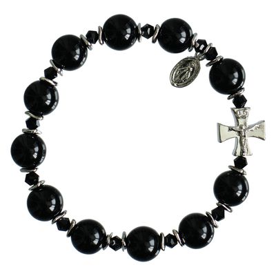 Rosary Bracelet Black Onyx 10mm