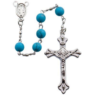 6mm Turquoise Rosary with Gift Box