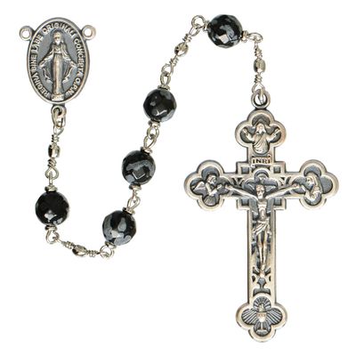 Snowflake Obsidian Rosary 6mm