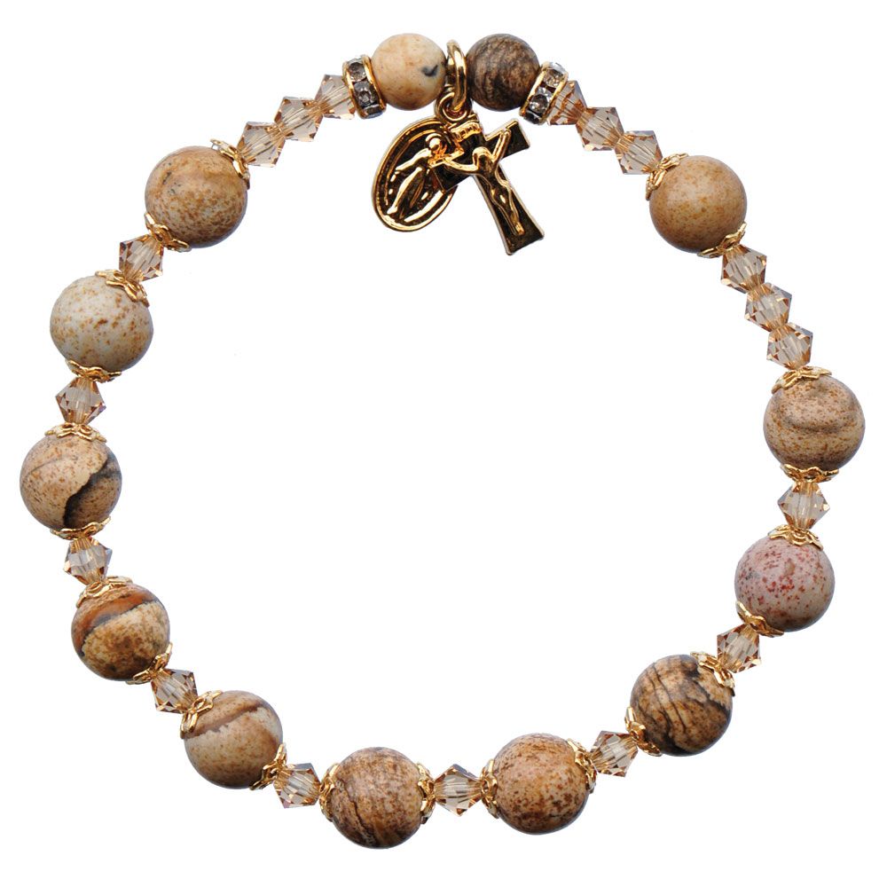 Rosary Bracelet Genuine Picture Jasper 8mm
