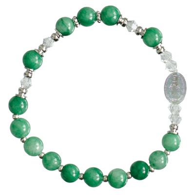 Rosary Bracelet for Children - green gemstone 6mm