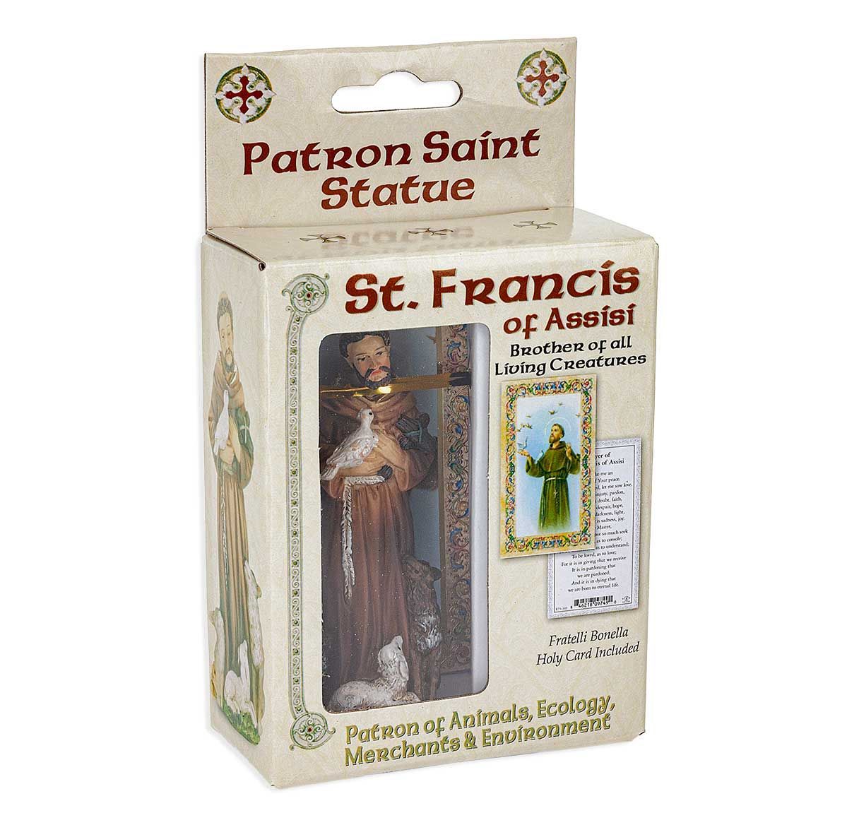 Statue 4" St Francis of Assisi cold-cast resin hand-painted &amp; boxed