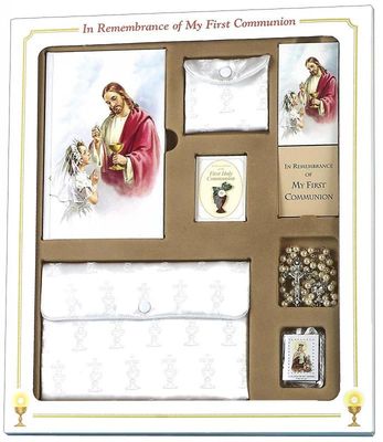First Holy Communion "Sacred Heart" Premier Boxed Set for girls