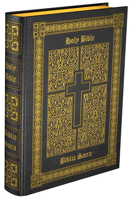 Douay-Rheims &amp; Clementina Vulgata (Vulgate) side by side, hard black leather