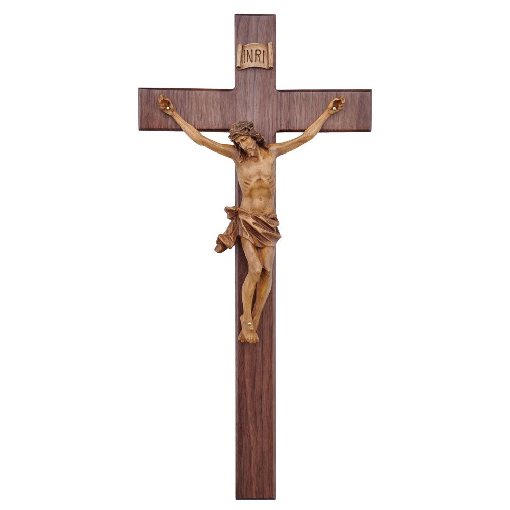 Crucifix Walnut with Resin Corpus 20"