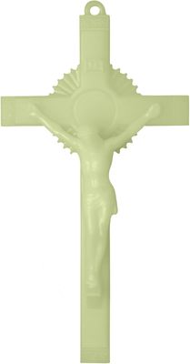 Crucifix: luminous "glow-in-the-dark" sunburst 12"