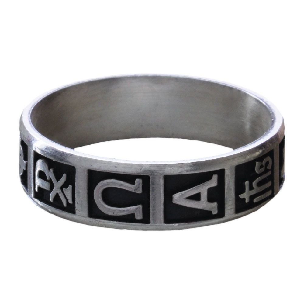 Christian Symbols Sterling Silver Men's Ring