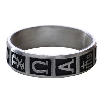 Christian Symbols Sterling Silver Men's Ring