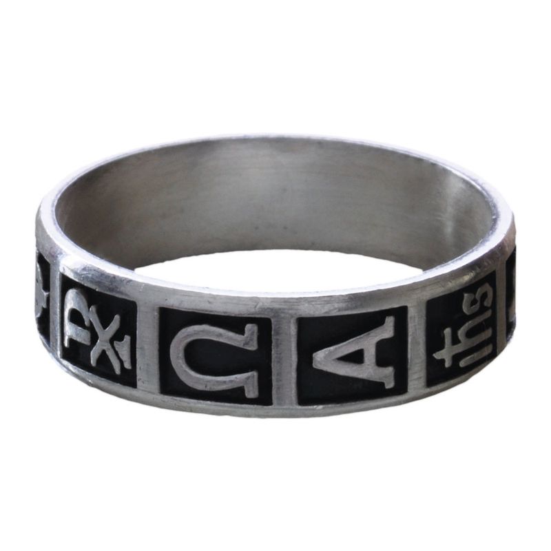 Christian Symbols Sterling Silver Men's Ring