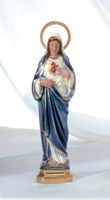 Immaculate Heart of Mary pearlized statue w/halo (2 pcs) 12" *