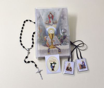 FC First Mass Book Vinyl Set: Come My Jesus (w/pin, scapular &amp; black Rosary)