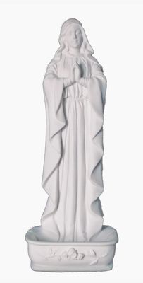 Standing Praying Virgin Rosary Holder/Font in White 6.25"