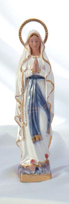 Our Lady of Lourdes Pearlized Statue w/halo (2 pcs) 12"