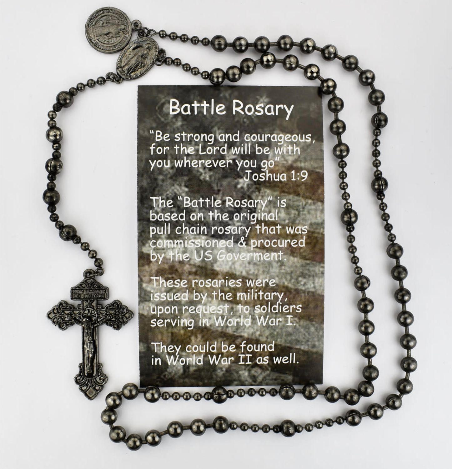 Gun Metal St Benedict Battle Rosary