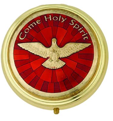 Pyx (lined) Holy Spirit dove gold/enamel 2 3/8"