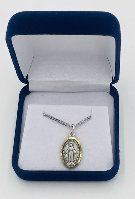 Miraculous Medal pendant 5/8" gift boxed