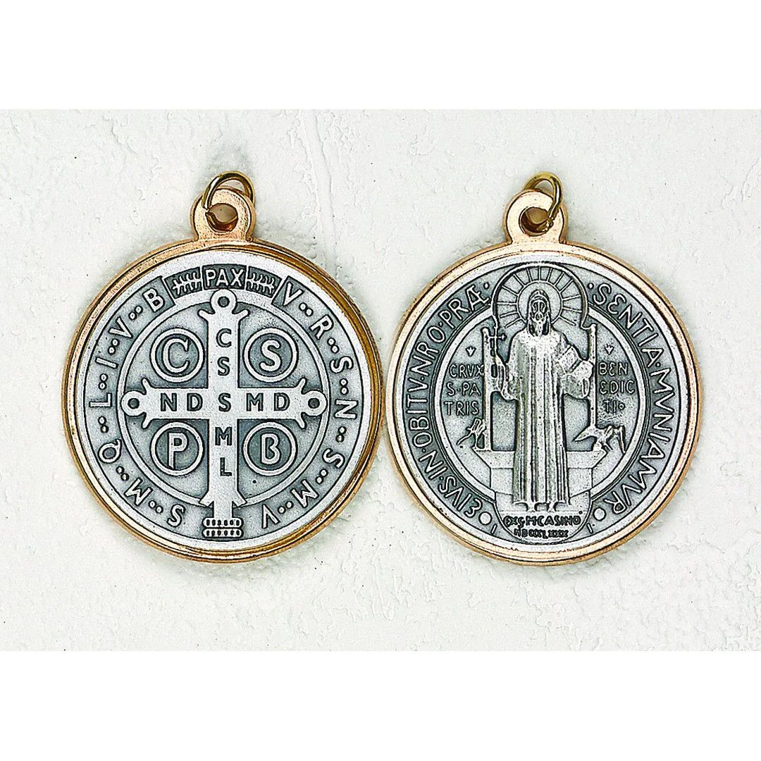 Premium St Benedict 2-tone Medal  3/4"