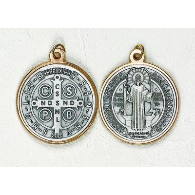 Premium St Benedict 2-tone Medal  3/4"