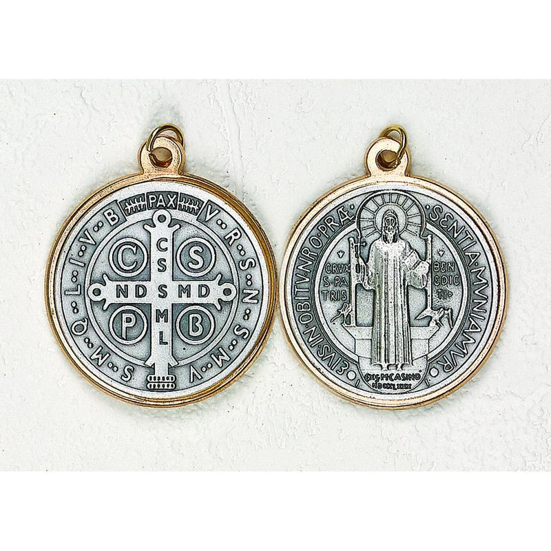 Premium St Benedict 2-tone Medal  3/4"