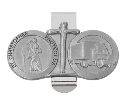St Christopher 18 Wheeler Protection Visor Clip, Carded