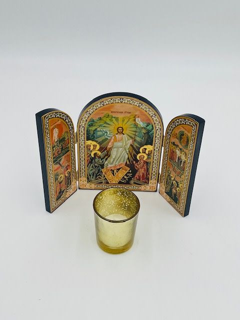 Resurrection Triptych Icon 6.25"