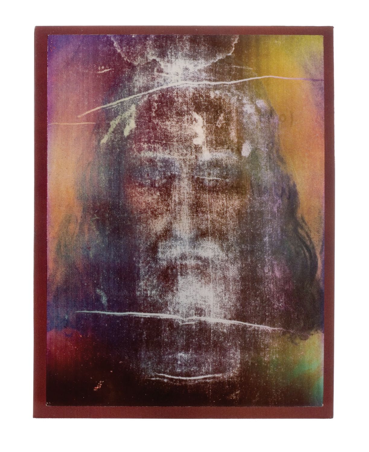 3D hologram Holy Face of Jesus, Shroud of Turin 3 1/4" x 2 1/8"