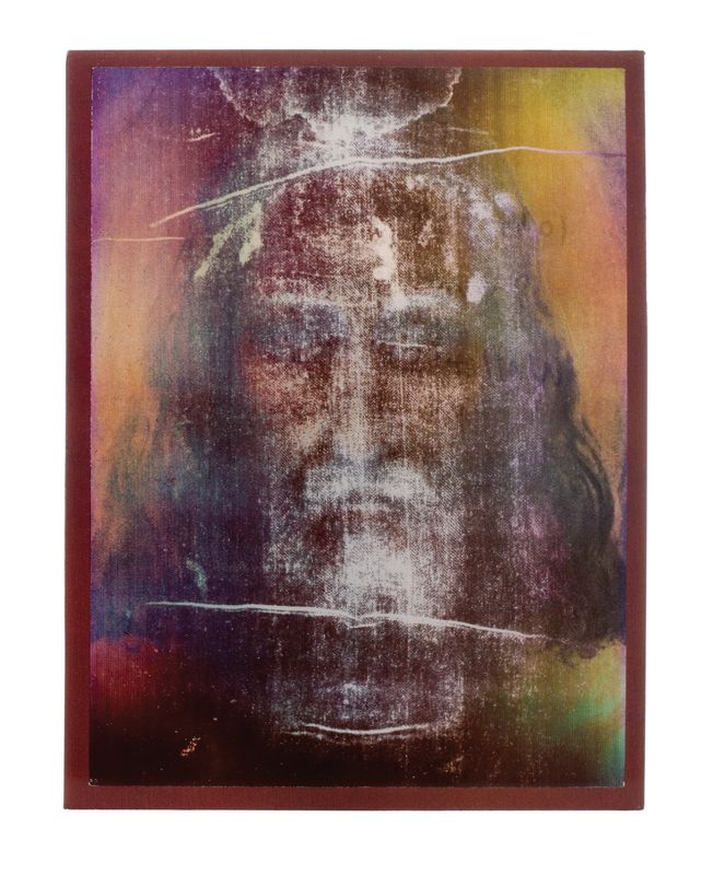 3D hologram Holy Face of Jesus, Shroud of Turin 3 1/4" x 2 1/8"