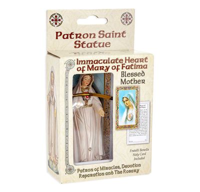 Statue 4" Immaculate Heart of Mary  Fatima cold-cast resin, hand-painted &amp; boxed