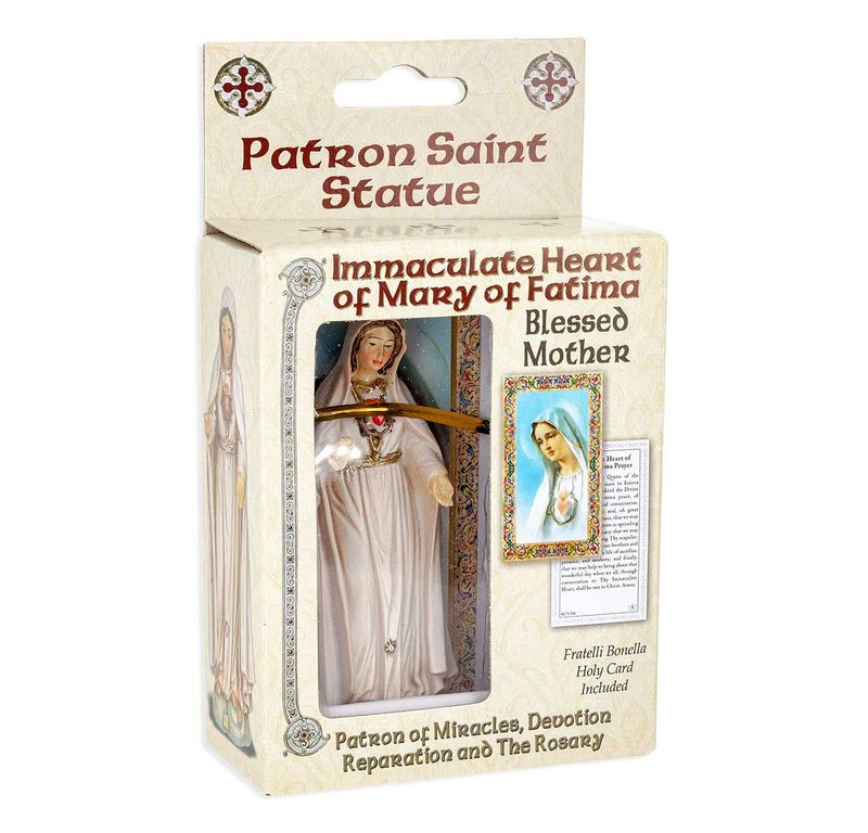 Statue 4" Immaculate Heart of Mary of Fatima cold-cast resin, hand-painted &amp; boxed