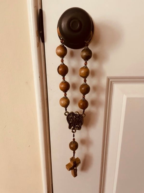 Saint Michael Door Rosary - antique gold center