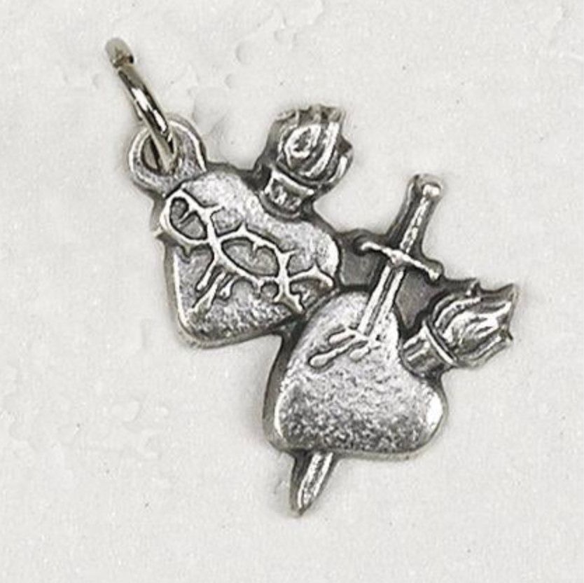 Twin Hearts Medal/Jewelry Charm