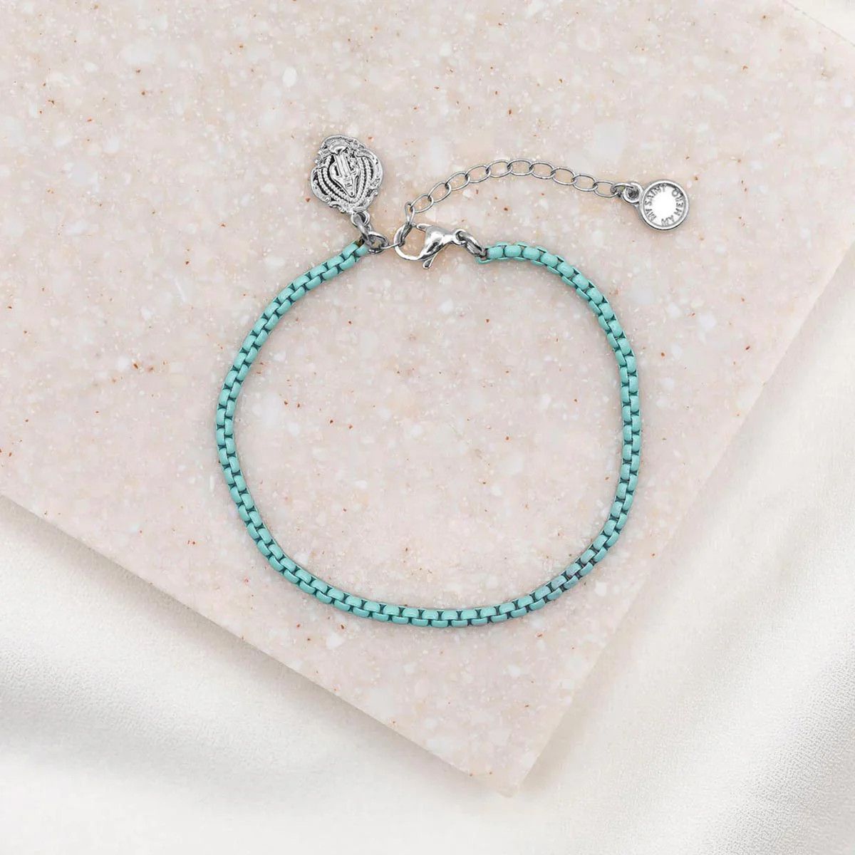 Miraculous Medal Marian Consecration Bracelet - blue/silver