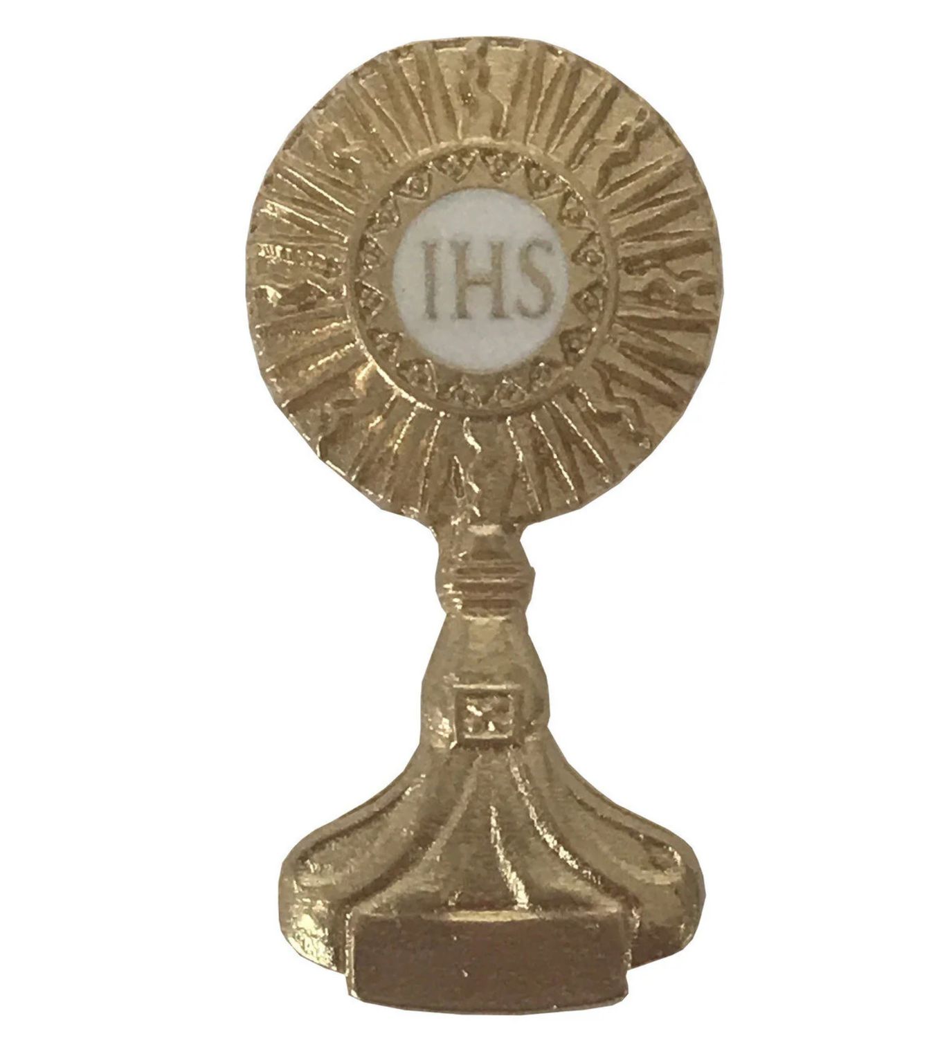 Lapel Pin Monstrance antique gold finish 1.5"
