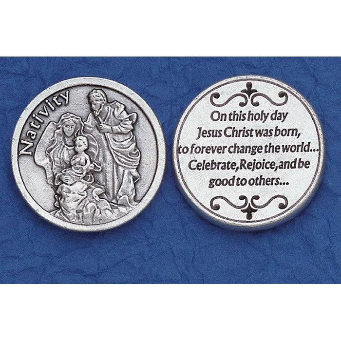 Christmas Nativity pocket prayer coin/token