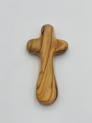 Comfort cross: olive wood large 2 1/2 x 4 1/4", made in Bethlehem