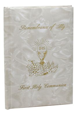 Remembrance Of My First Holy Communion Marian Children's Missal for girls, white pearl