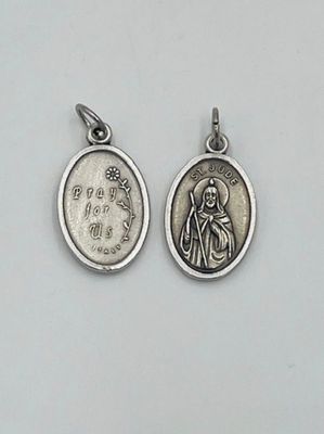 St Jude "Pray for Us" oxidized medal 1"