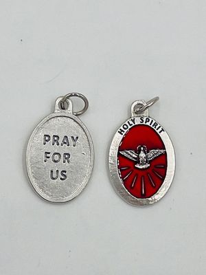 Holy Spirit Premium Red Enameled Medal 1"
