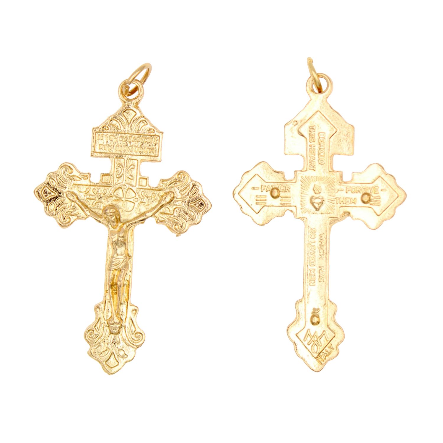 Pardon Crucifix Gold Tone 2"